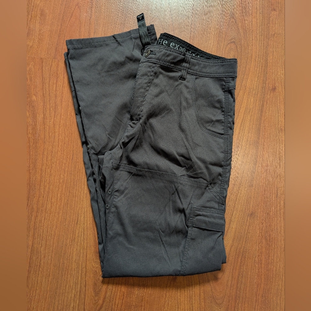prAna Stretch Zion Standard Pant Men's 32x32 Charcoal Gray Belted